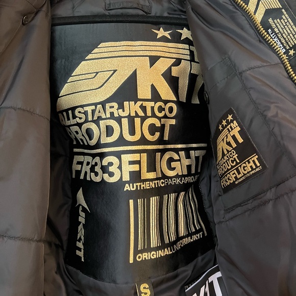 JK1T Small Womens Black Bomber Jacket - Picture 3 of 3